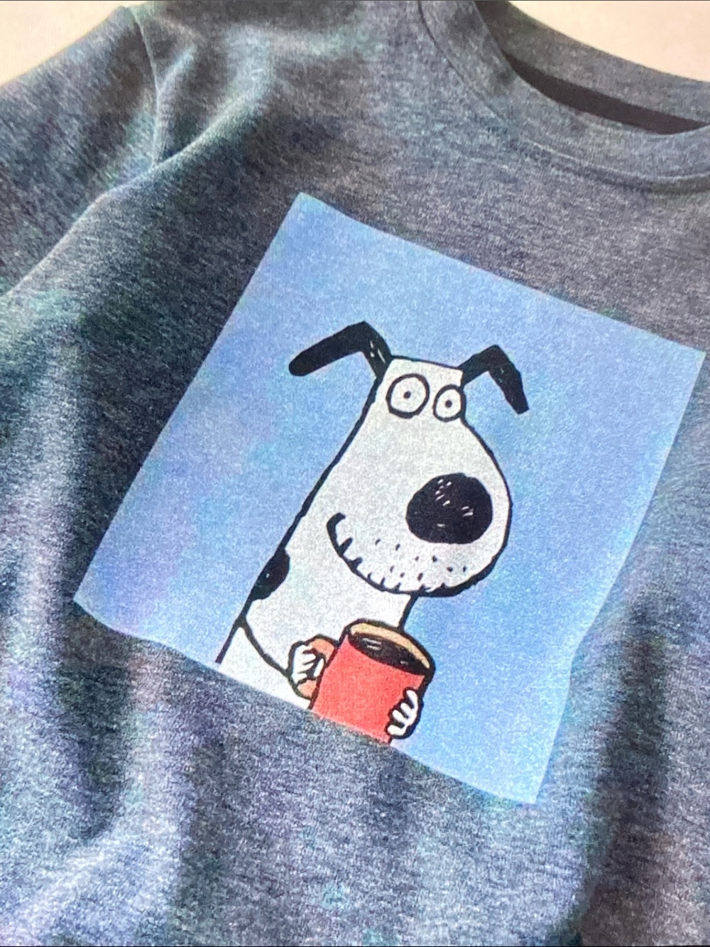 Kids Charcoal Layered-Look Dog Graphic Sweatshirt - Picture 4 of 6